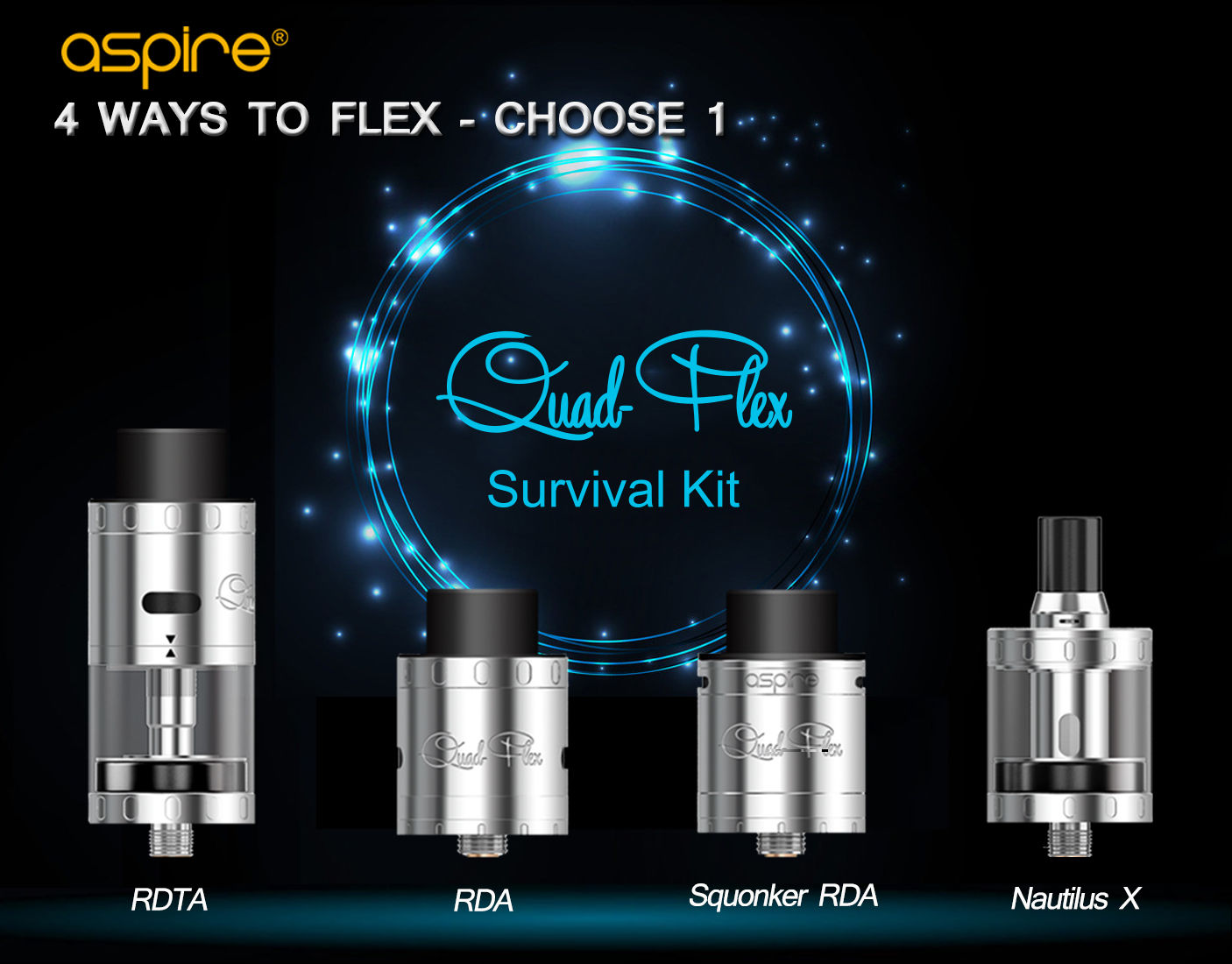 Aspire Quad-Flex 4-in-1 Survival Kit
